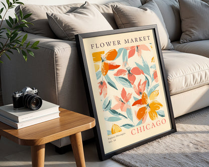 Chicago Flower Market Abstract Framed Poster – Framed Wall Art Poster - Image 2