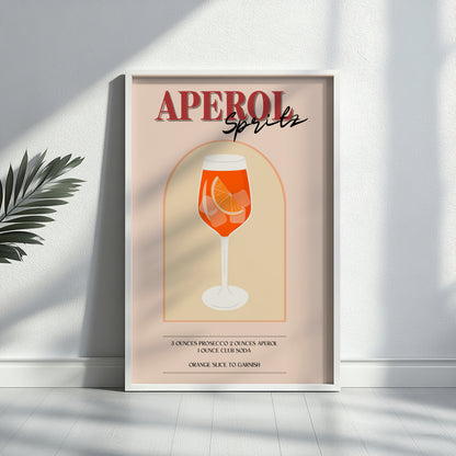 Aperol Spritz Cocktail Recipe - Style #2 Framed Poster – Framed Wall Art Poster - Image 2