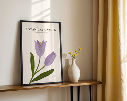 Modern Purple Tulip Botanical Framed Poster – Framed Wall Art Poster - Image 3