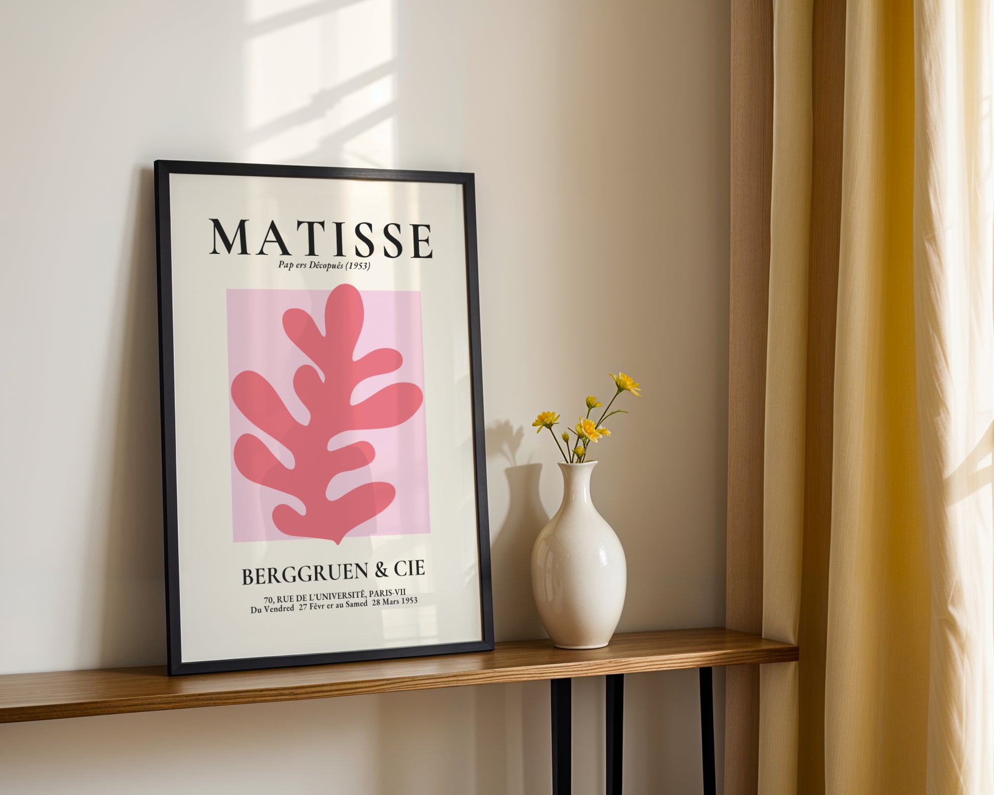 Matisse Pink Abstract Leaf Cut-Out Framed Poster - View 4