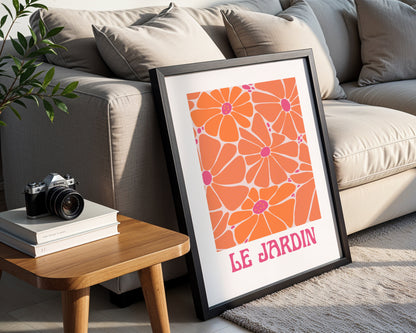 Le Jardin Retro Floral Framed Poster – Framed Wall Art Poster - Image 3