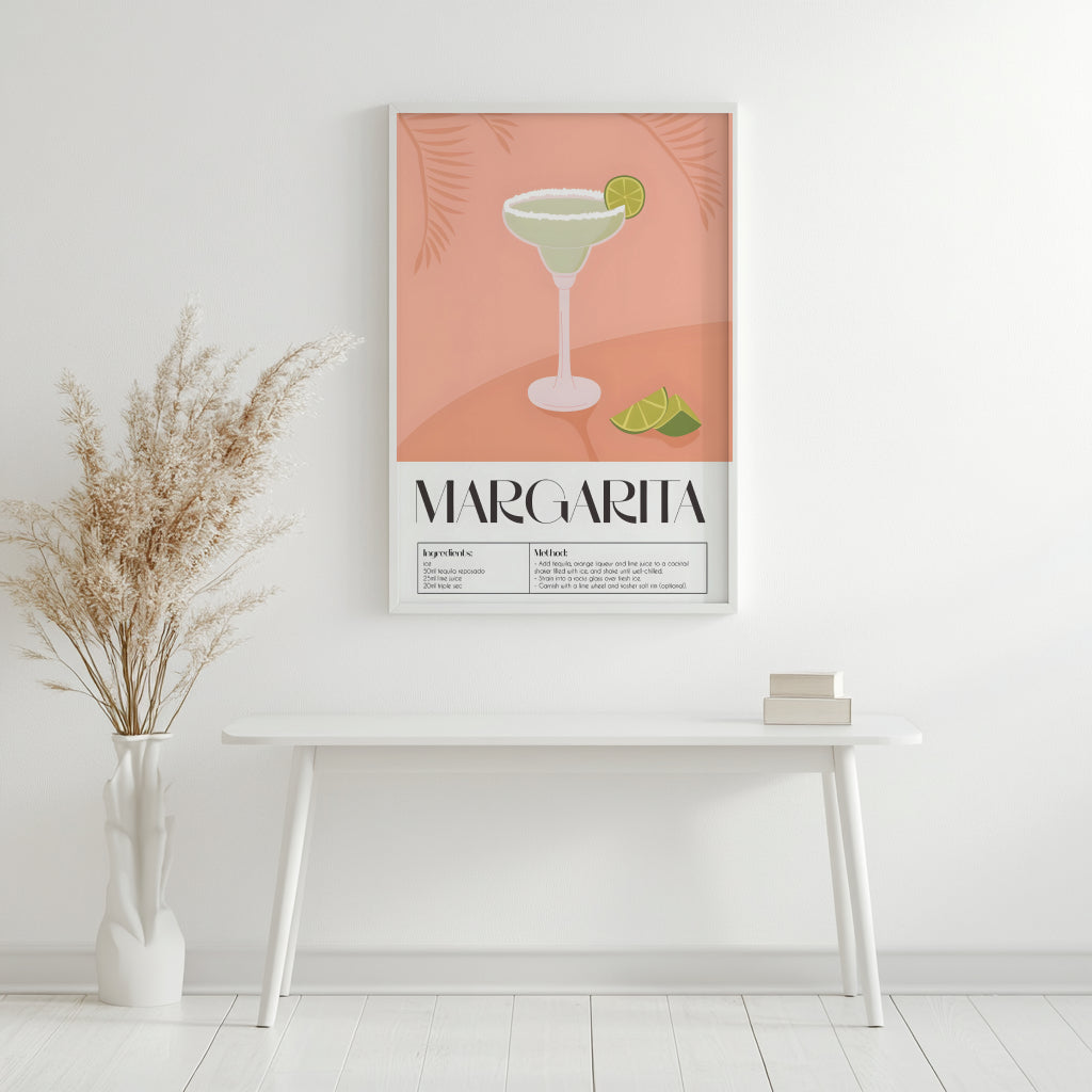 Margarita Cocktail Recipe Framed Poster – Framed Wall Art Poster - Image 3