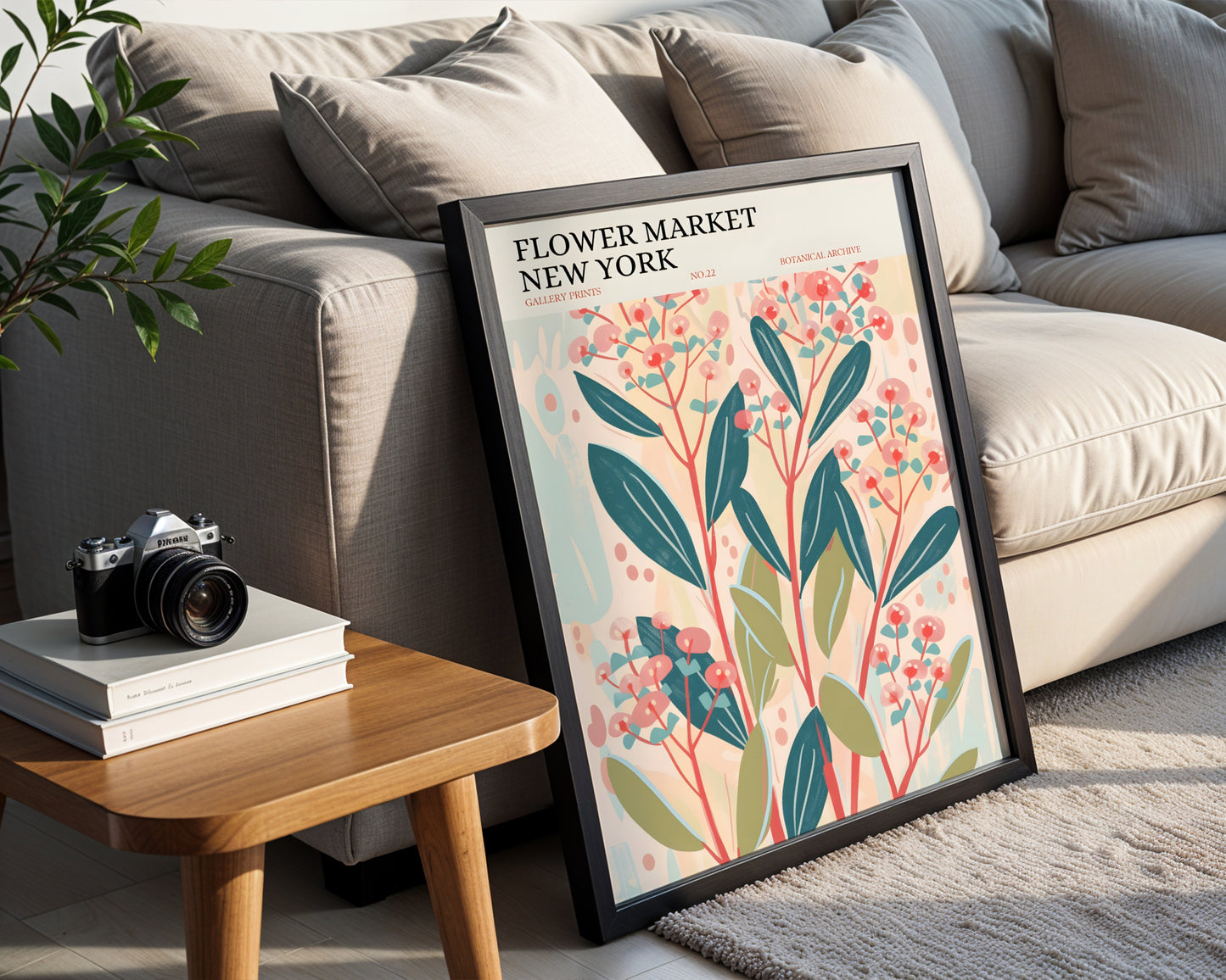 Flower Market New York Botanical Framed Art – Framed Wall Art Poster - Image 2