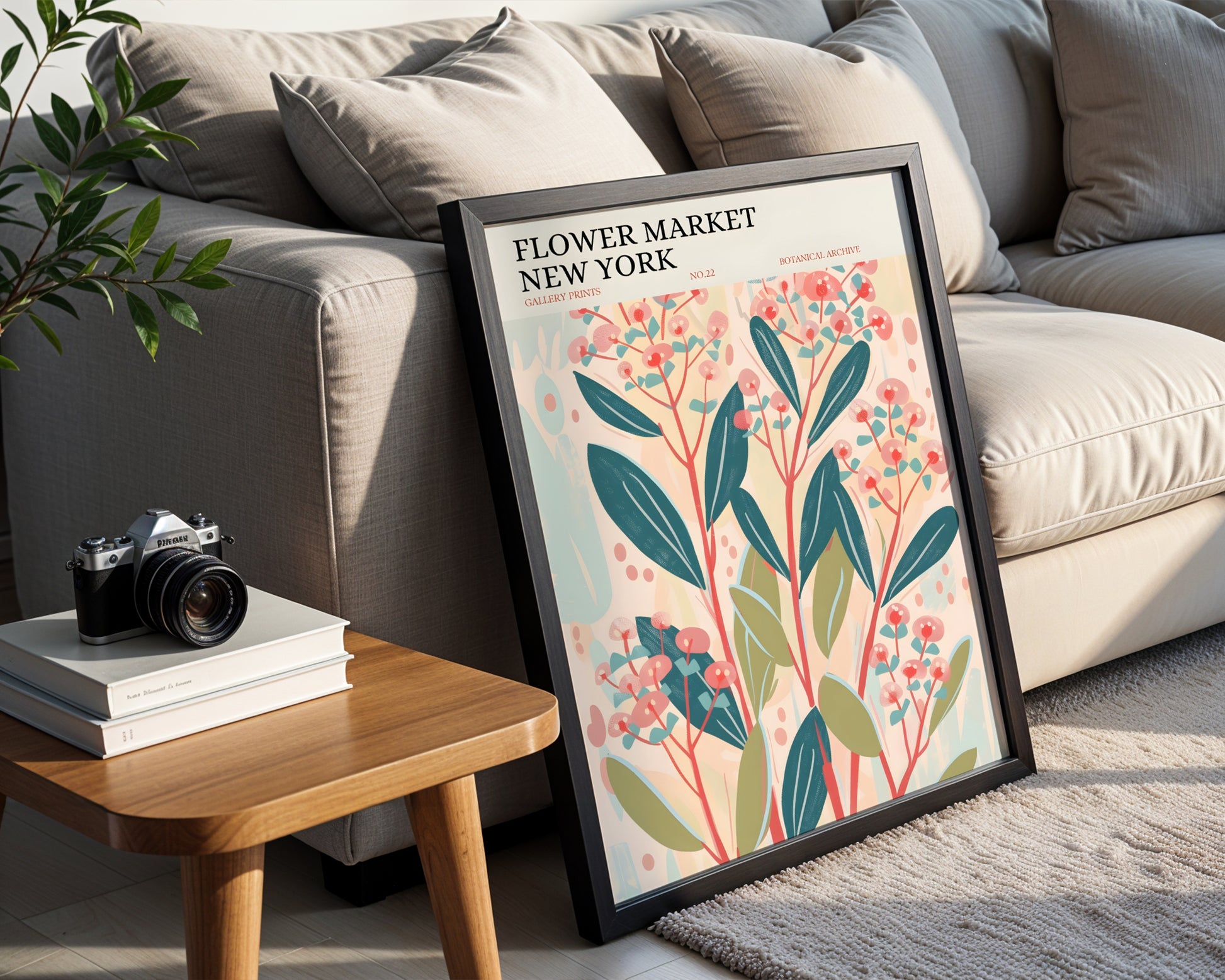 Flower Market New York Botanical Framed Art – Framed Wall Art Poster - Image 2