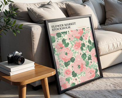 Stockholm Flower Market Abstract Floral Framed Poster – Framed Wall Art Poster - Image 1