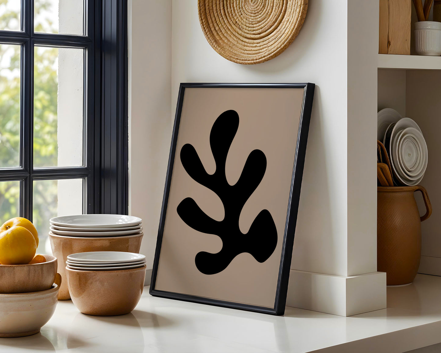 Black Organic Abstract Cut-Out Framed Poster - View 4