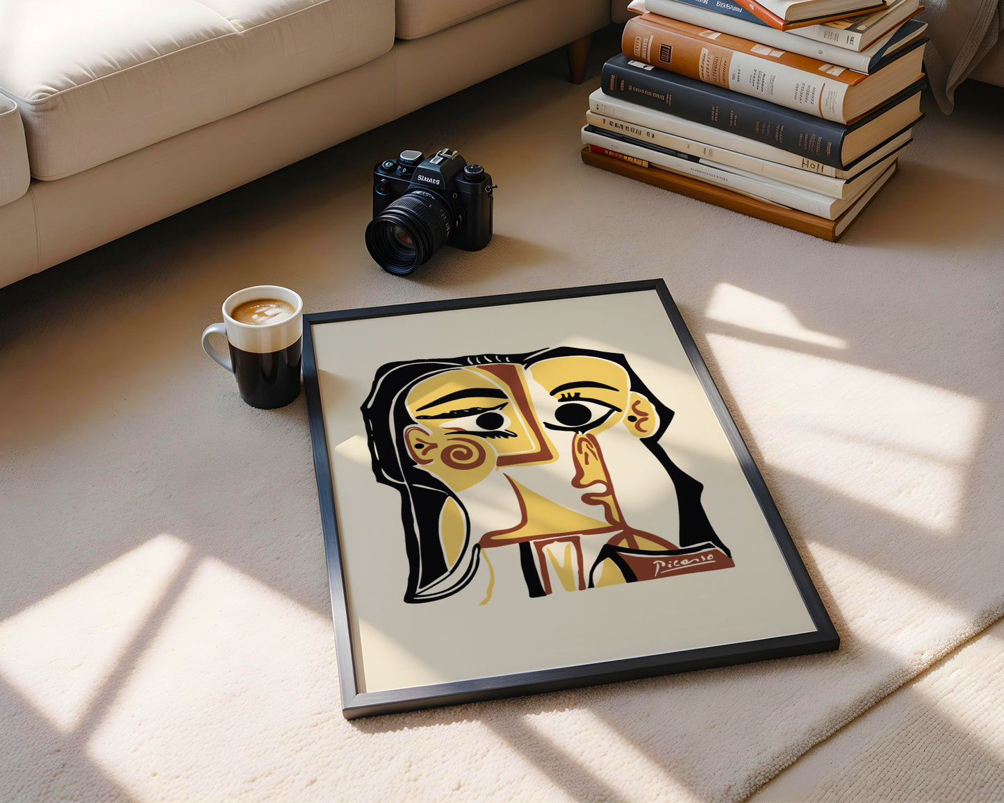 Picasso Style Abstract Cubist Face Framed Poster - View 4