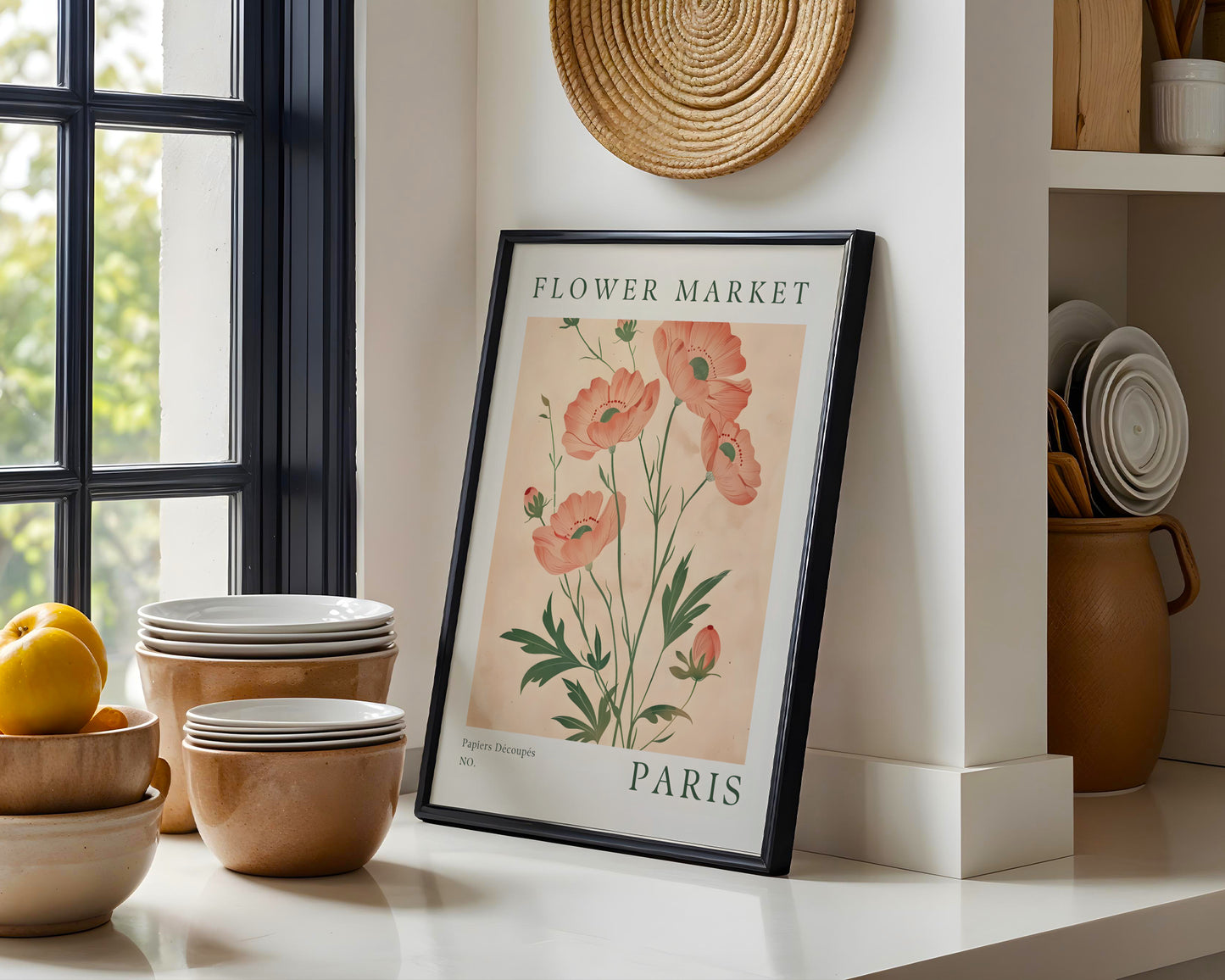 Paris Flower Market Botanical Framed Poster – Framed Wall Art Poster - Image 1