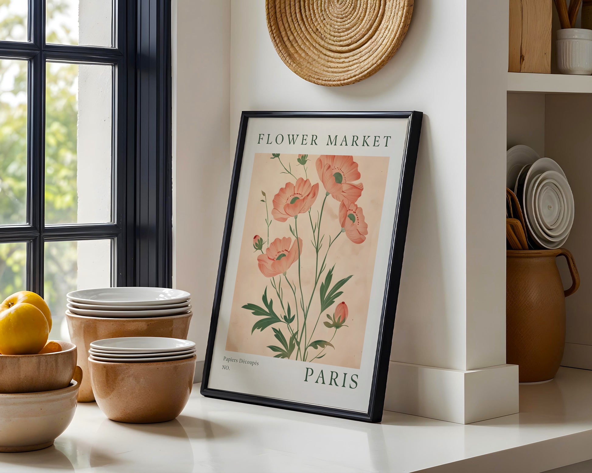 Paris Flower Market Botanical Framed Poster – Framed Wall Art Poster - Image 1