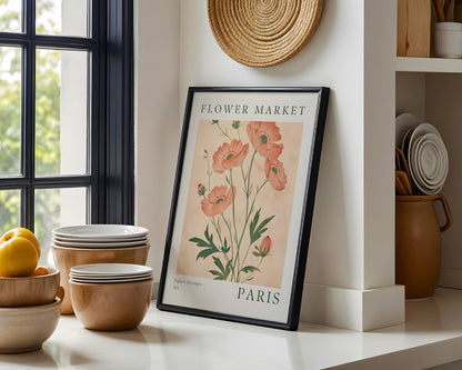 Paris Flower Market Botanical Framed Poster – Framed Wall Art Poster - Image 1