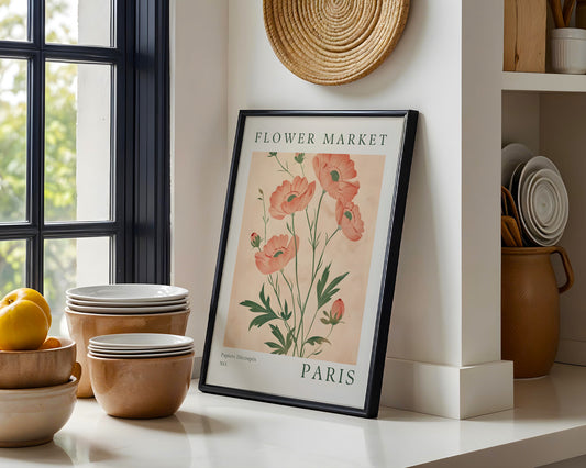Paris Flower Market Botanical Framed Poster – Framed Wall Art Poster - Image 1