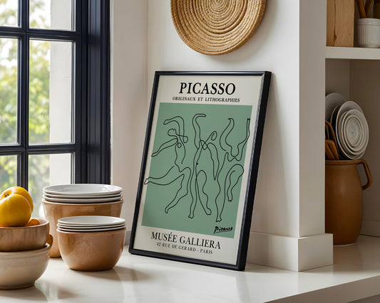 Picasso Abstract Line Art Exhibition Framed Poster - View 3