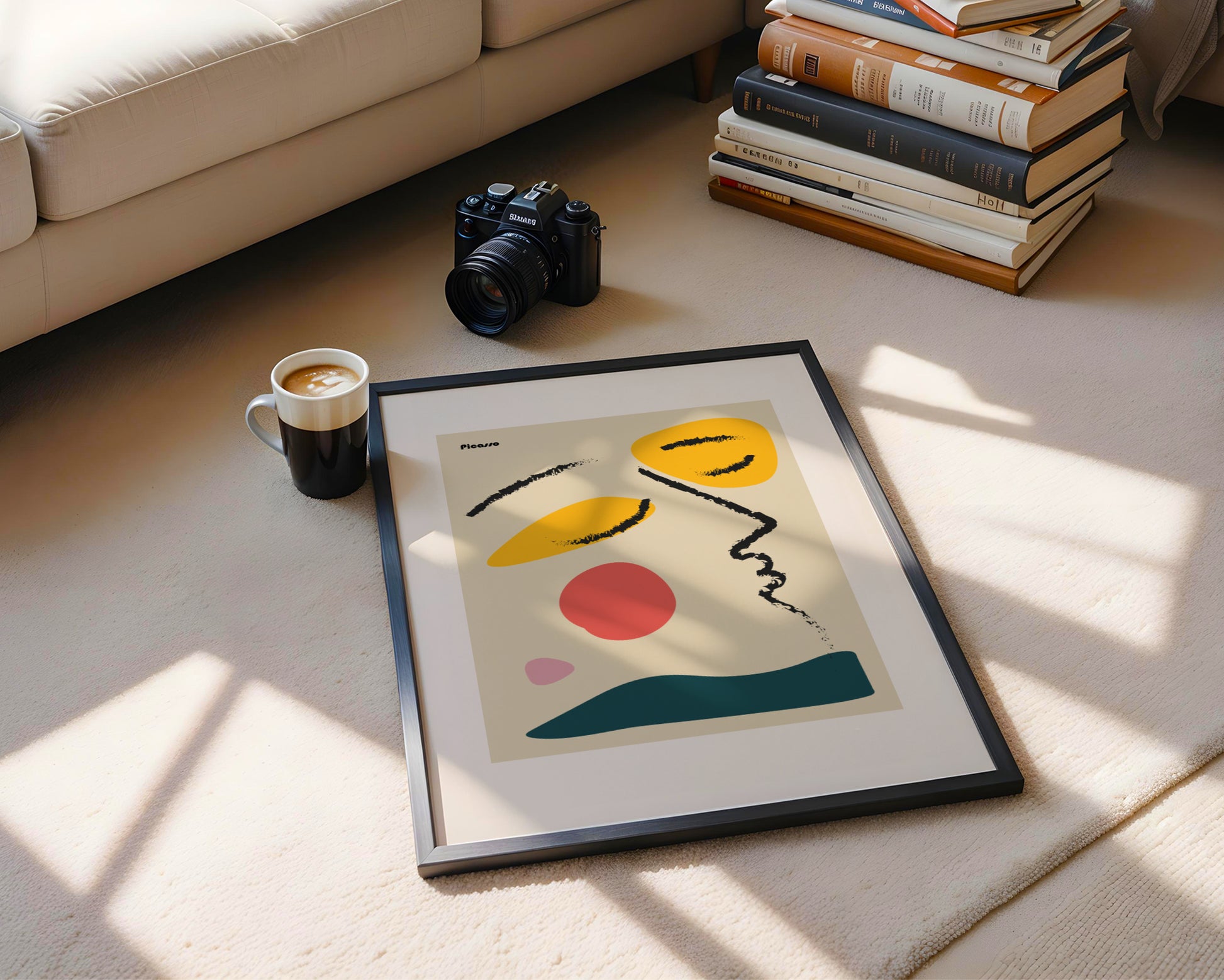 Picasso Inspired Abstract Face Framed Poster - View 1