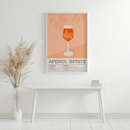 Aperol Spritz Cocktail Recipe - Style #1 Framed Poster – Framed Wall Art Poster - Image 3