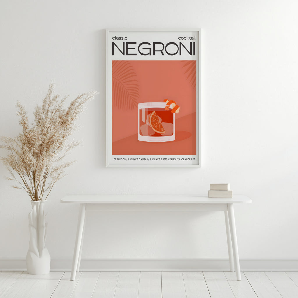 Classic Negroni Cocktail Framed Poster – Framed Wall Art Poster - Image 4