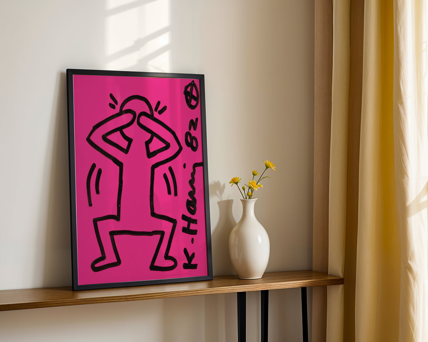 Keith Haring Cringing Figure 1982 Pop Art Framed Poster - View 4