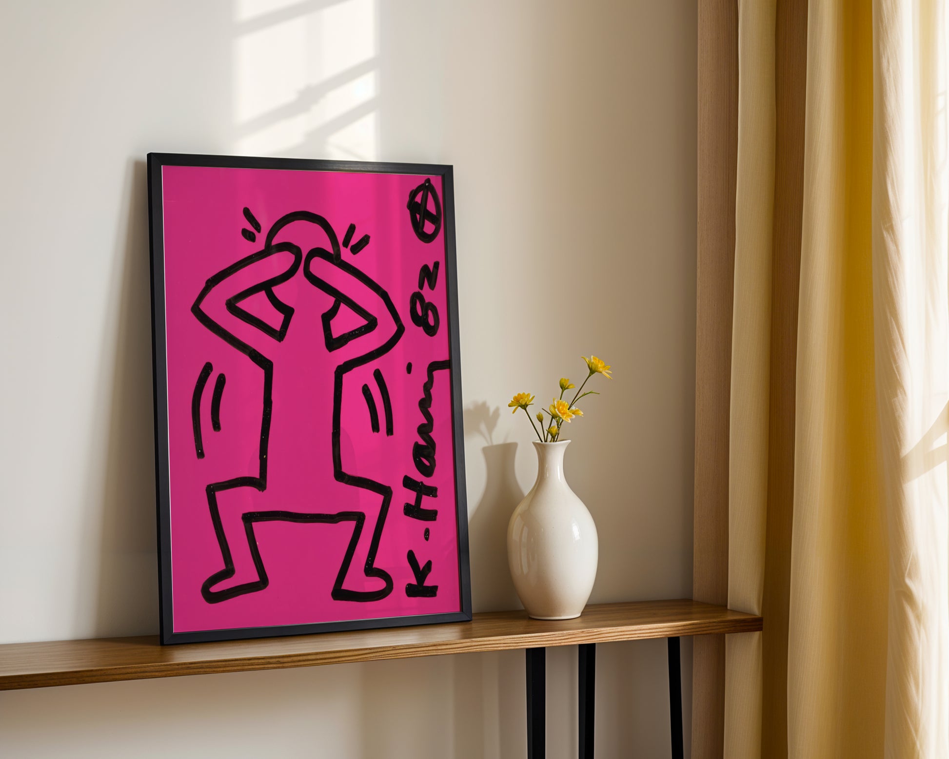 Keith Haring Cringing Figure 1982 Pop Art Framed Poster - View 4
