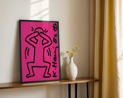 Keith Haring Cringing Figure 1982 Pop Art Framed Poster - View 4