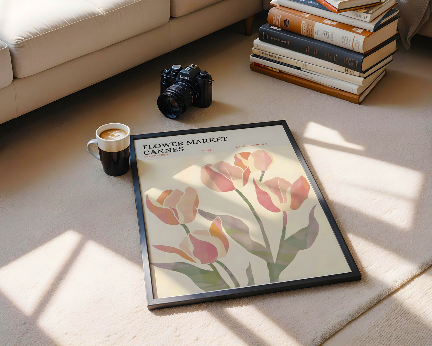Cannes Flower Market Abstract Tulips Framed Poster – Framed Wall Art Poster - Image 3