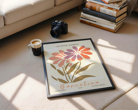 Barcelona Flower Market Abstract Floral Framed Poster – Framed Wall Art Poster - Image 2