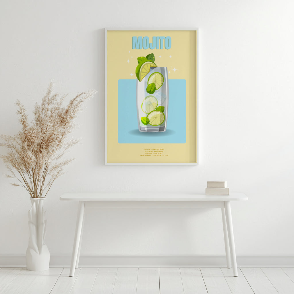 Mojito Cocktail Recipe Bar Wall Art Framed Poster – Framed Wall Art Poster - Image 3