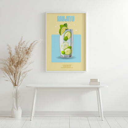 Mojito Cocktail Recipe Bar Wall Art Framed Poster – Framed Wall Art Poster - Image 3