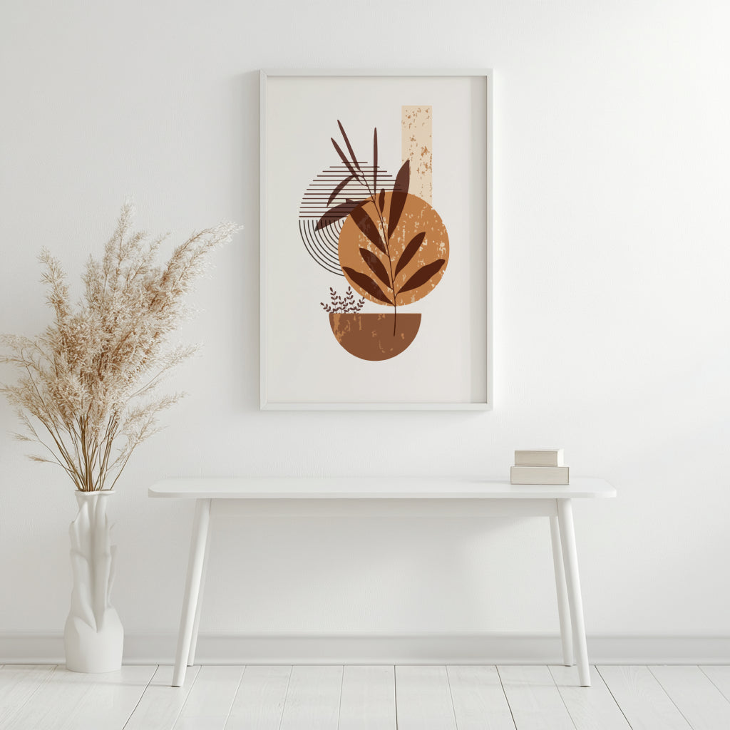 Earthy Abstract Botanical Framed Poster – Framed Wall Art Poster - Image 1