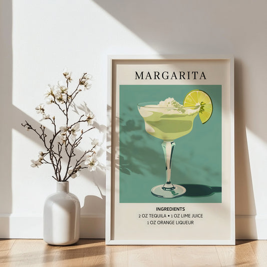 Margarita Cocktail Recipe Modern Framed Poster – Framed Wall Art Poster - Image 2
