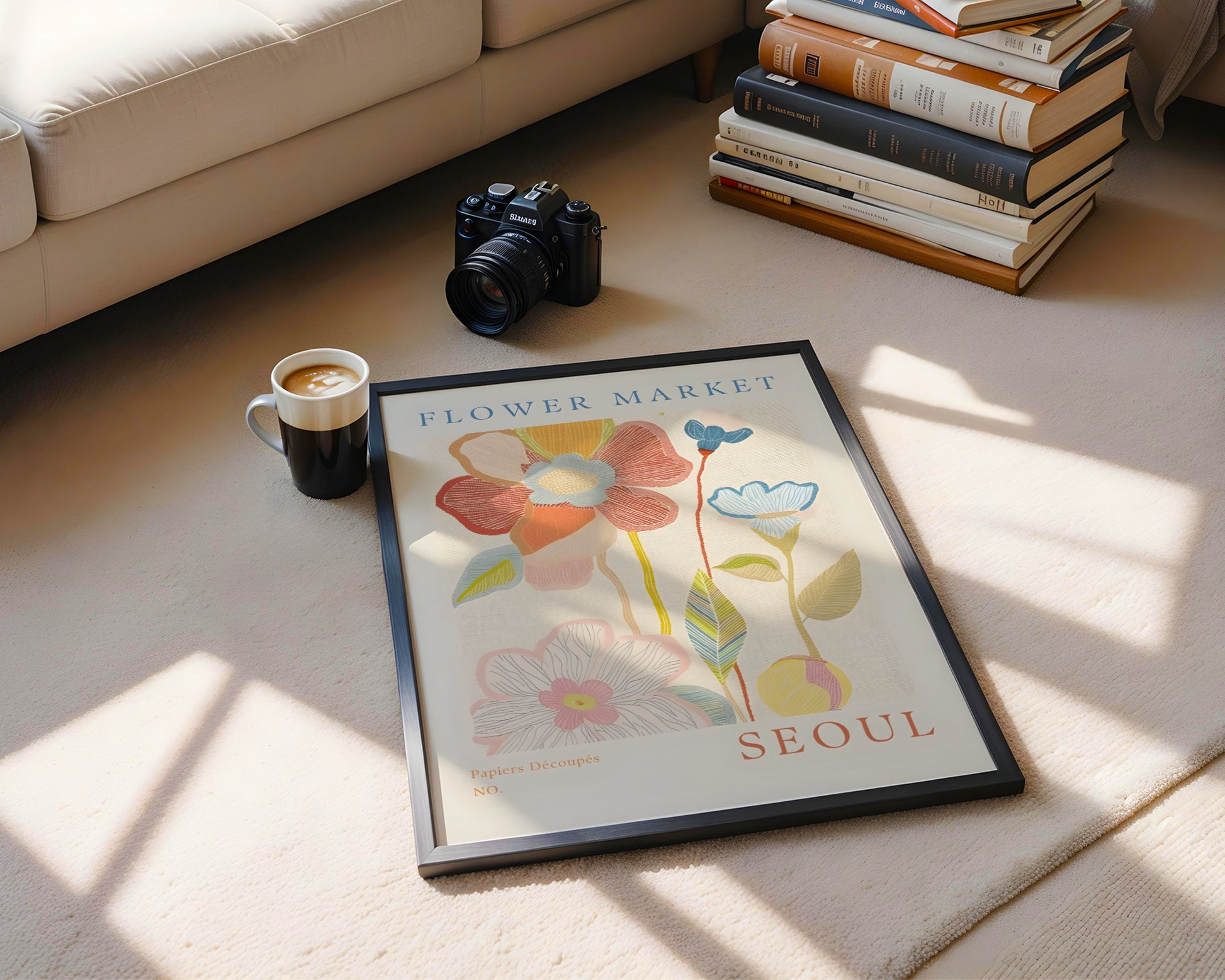 Seoul Flower Market Abstract Floral Framed Poster – Framed Wall Art Poster - Image 4
