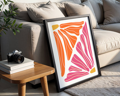 Modern Abstract Floral Petals Colorful Framed Poster – Framed Wall Art Poster - Image 3
