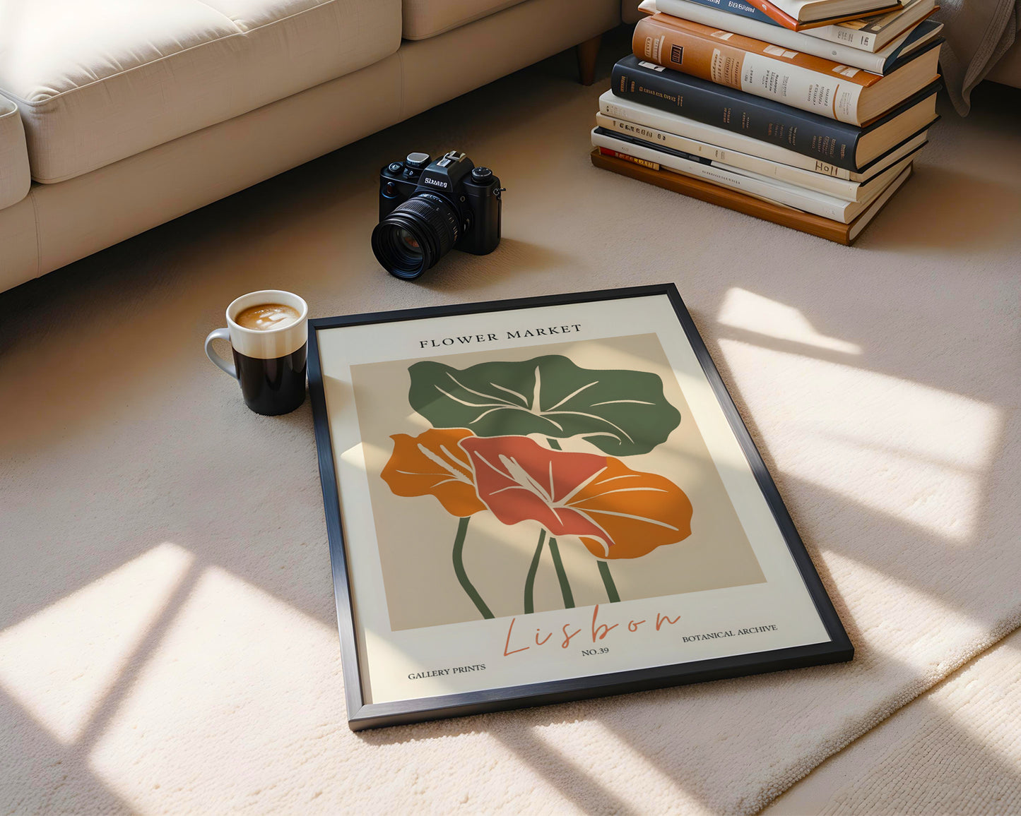 Lisbon Flower Market Abstract Floral Framed Poster – Framed Wall Art Poster - Image 2