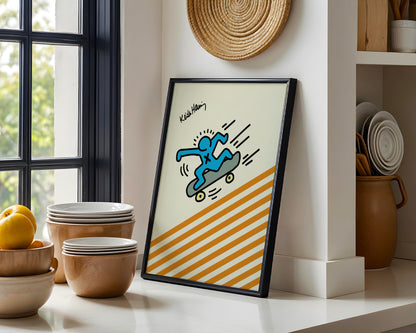 Keith Haring Skateboard Pop Art Framed Poster - View 2