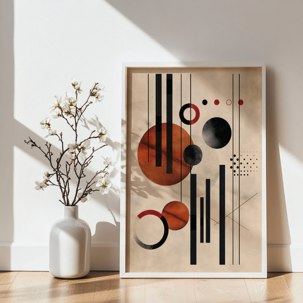 Art Deco Geometric Abstract Circles Framed Poster – Framed Wall Art Poster - Image 3