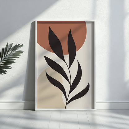 Modern Abstract Botanical Leaf Framed Poster – Framed Wall Art Poster - Image 1