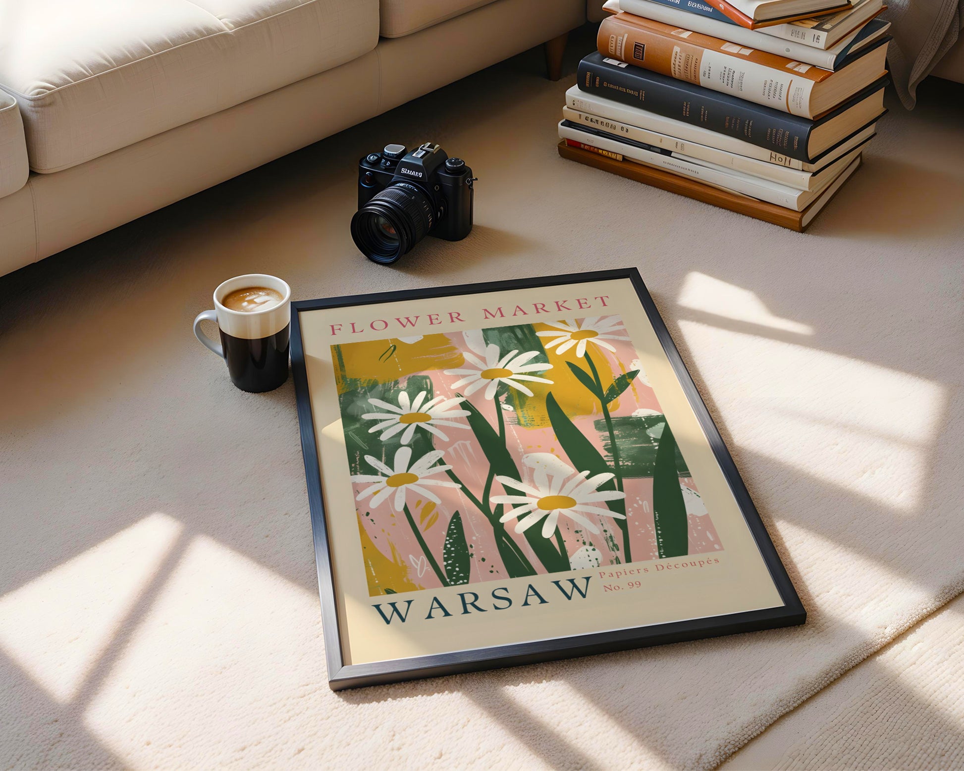 Warsaw Flower Market Daisies Abstract Framed Poster – Framed Wall Art Poster - Image 4