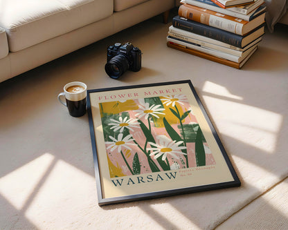 Warsaw Flower Market Daisies Abstract Framed Poster – Framed Wall Art Poster - Image 4