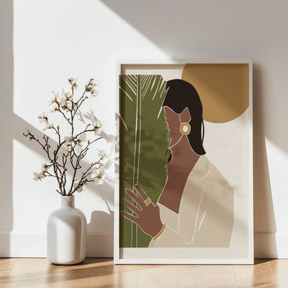 Abstract Tropical Woman Fashion Framed Poster – Framed Wall Art Poster - Image 1