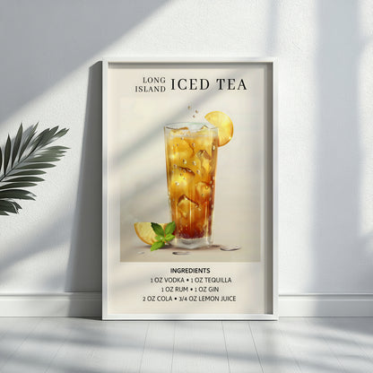 Long Island Iced Tea Cocktail Recipe Framed Poster#1 – Framed Wall Art Poster - Image 4
