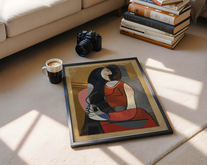 Cubist Woman Portrait Framed Poster - View 4