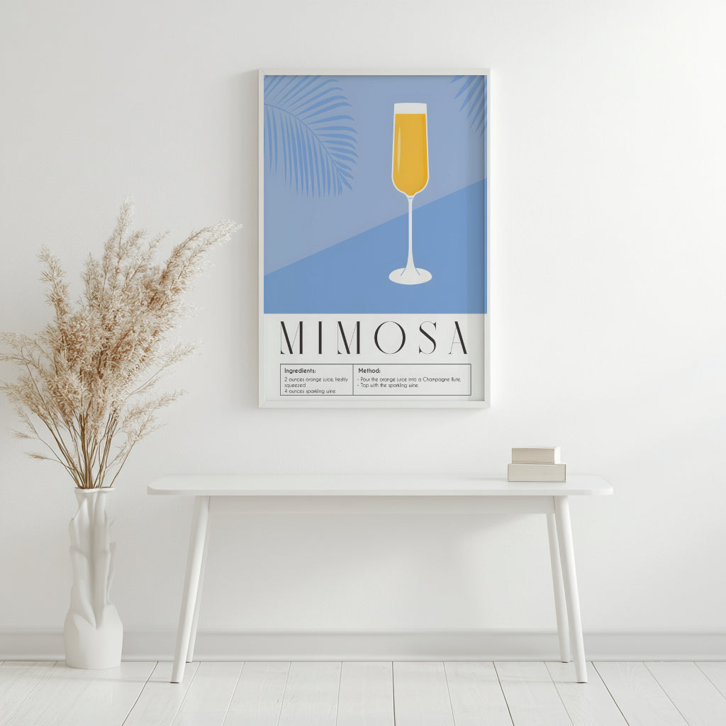 Mimosa Cocktail Recipe Framed Poster#1 – Framed Wall Art Poster - Image 4