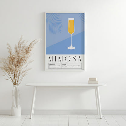 Mimosa Cocktail Recipe Framed Poster#1 – Framed Wall Art Poster - Image 4