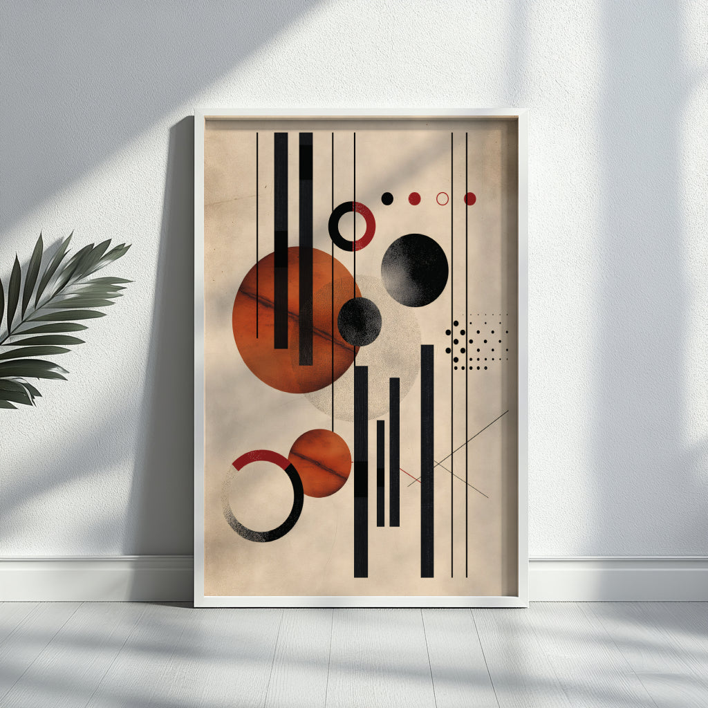 Art Deco Geometric Abstract Circles Framed Poster – Framed Wall Art Poster - Image 1