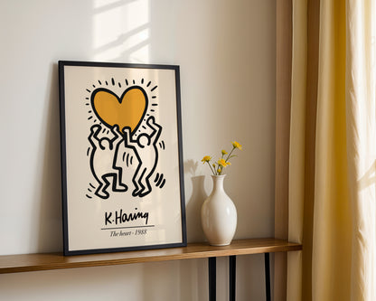 Keith Haring 'The Heart' Pop Art Framed Poster - View 1