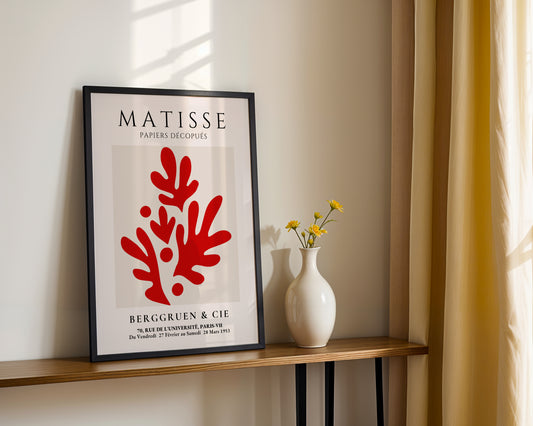 Matisse Red Cut-Out Abstract Framed Poster - View 2