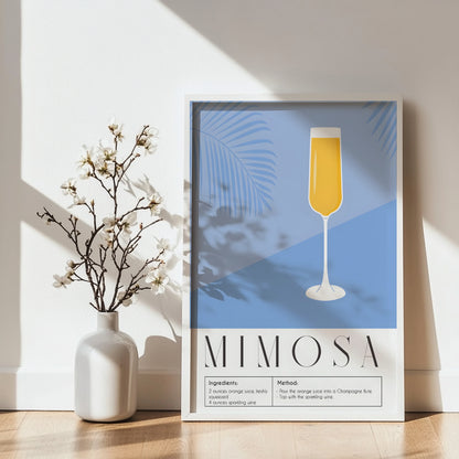 Mimosa Cocktail Recipe Framed Poster#1 – Framed Wall Art Poster - Image 3