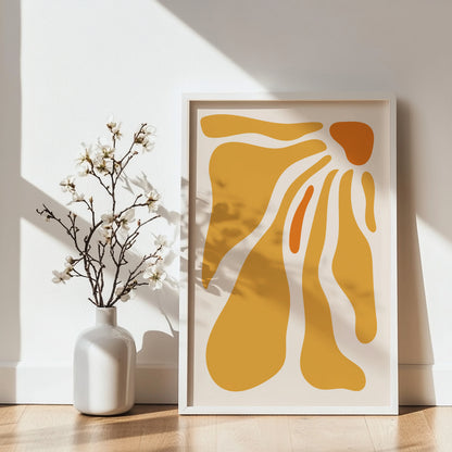 Abstract Golden Bloom Framed Poster – Framed Wall Art Poster - Image 3