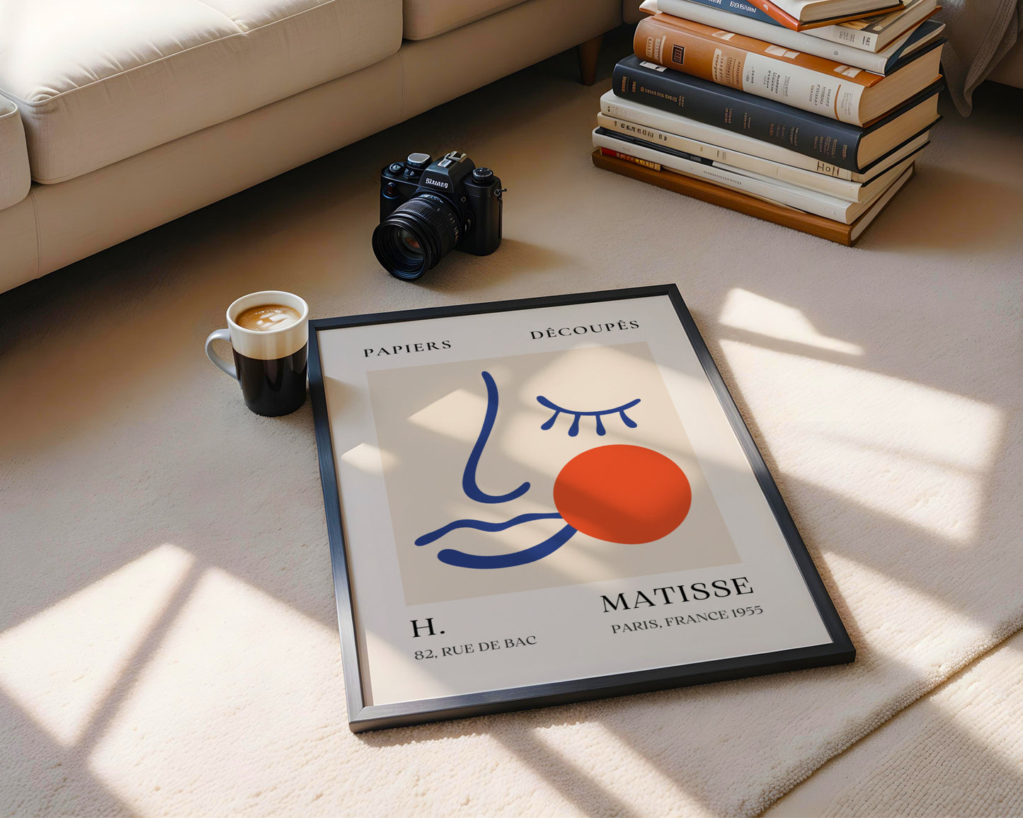 Matisse Inspired Abstract Face Framed Wall Art - View 2