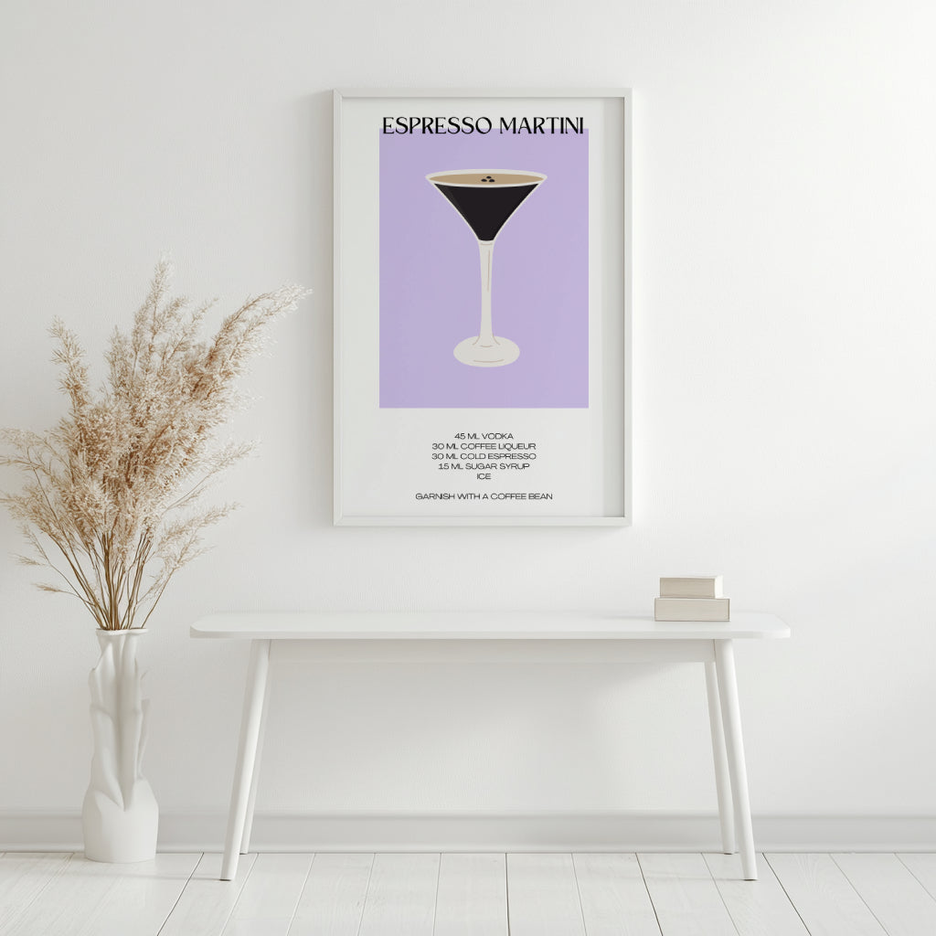 Espresso Martini Cocktail Recipe Framed Poster – Framed Wall Art Poster - Image 2