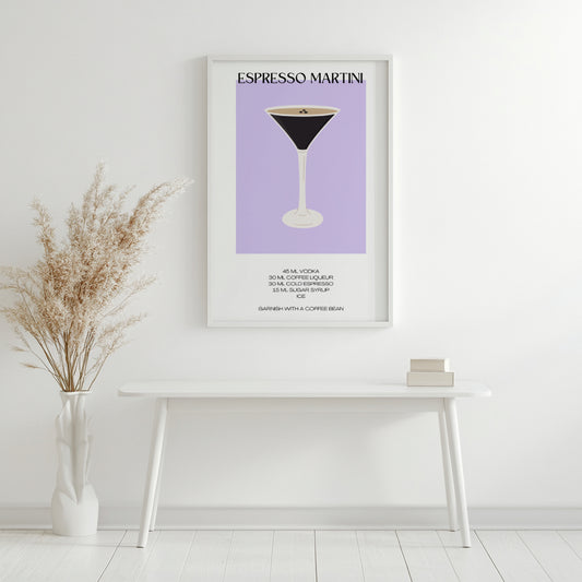Espresso Martini Cocktail Recipe Framed Poster – Framed Wall Art Poster - Image 2