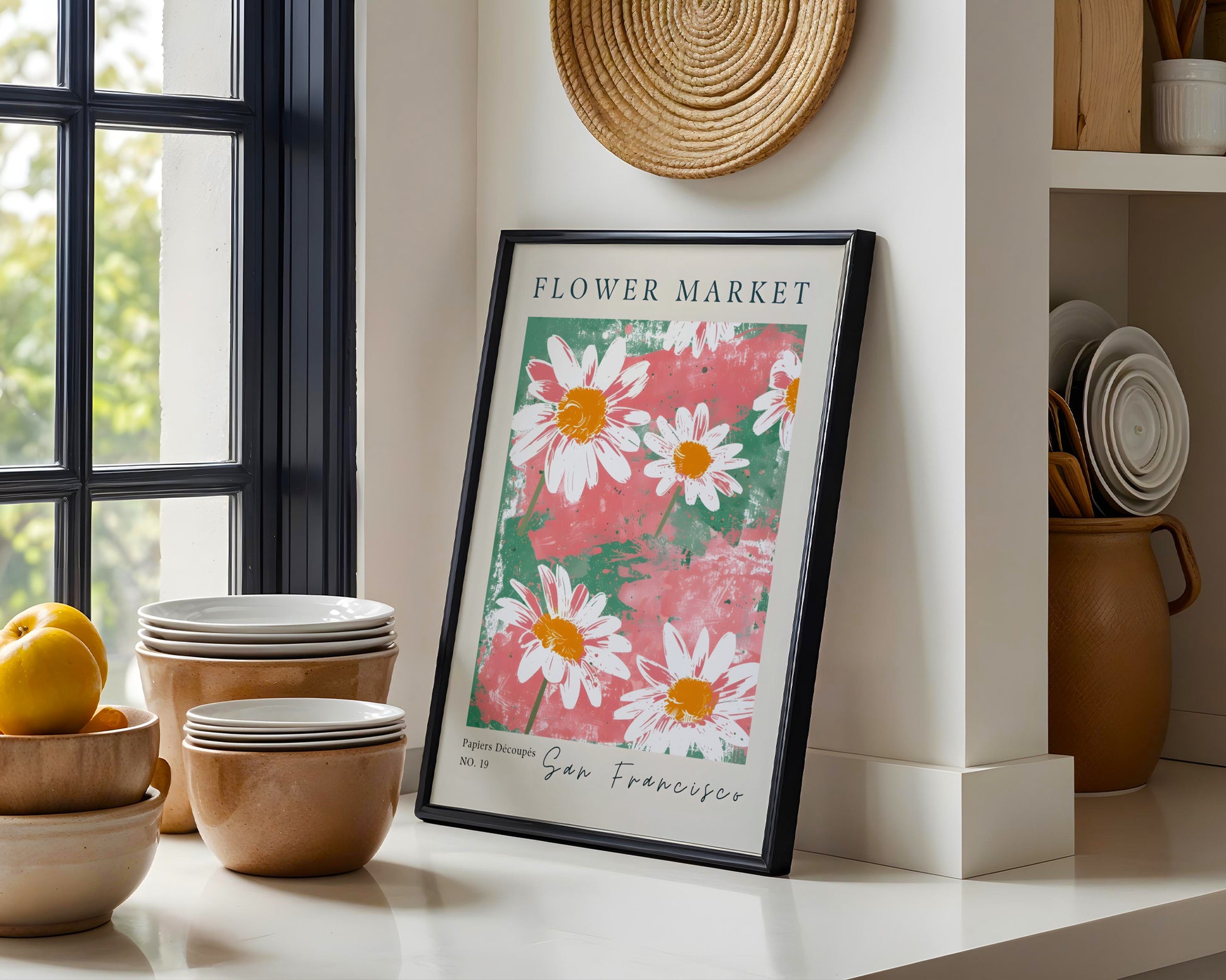 Flower Market San Francisco Daisies Framed Poster – Framed Wall Art Poster - Image 4